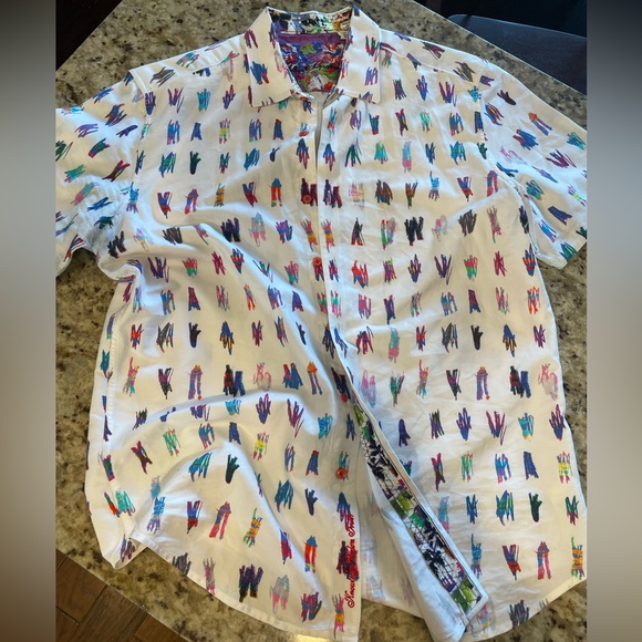 Large Robert Graham Collared Print Short-sleeved Button down - Picture 1 of 6